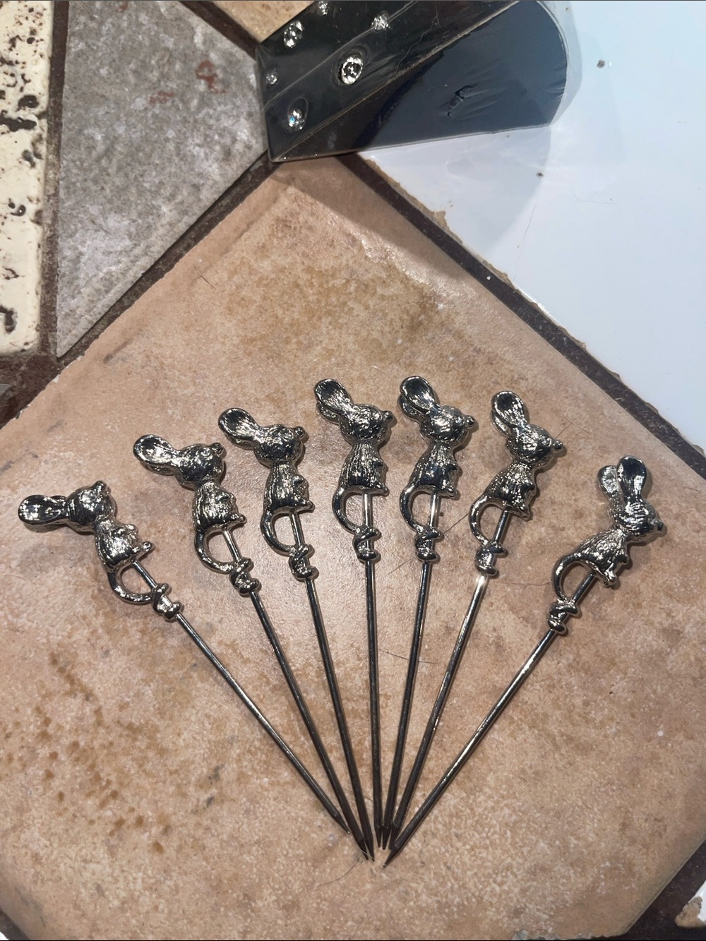 Silver Mouse Cocktail Picks Set - Picture 4 of 4